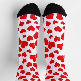 Red Hearts on White