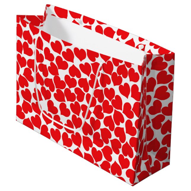 Red Hearts on White (Framsidan Vinklad)