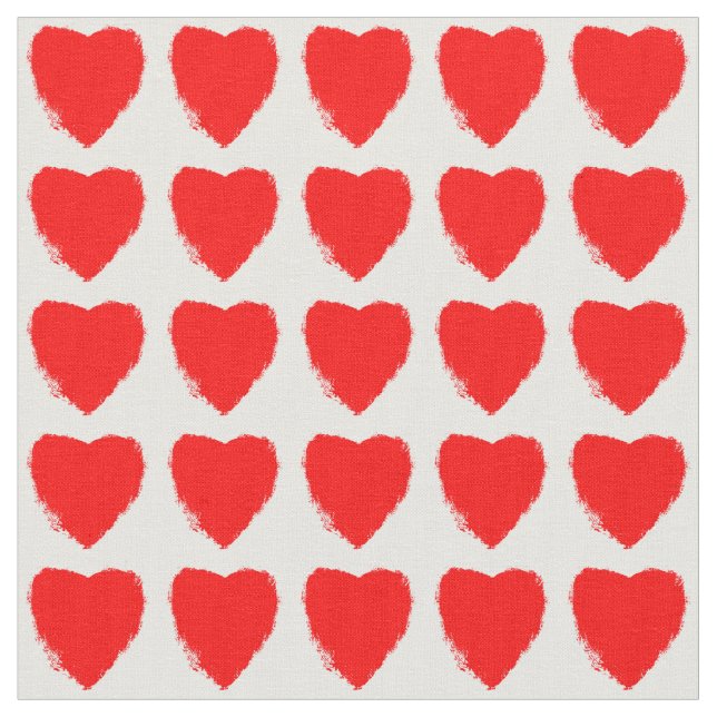 Red Hearts Pattern Tyg (Närbild)