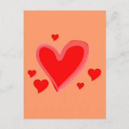 Red Hearts Peace Kärlek Destiny Vykort