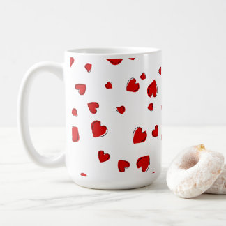 Red Hearts Personlig Kaffemugg