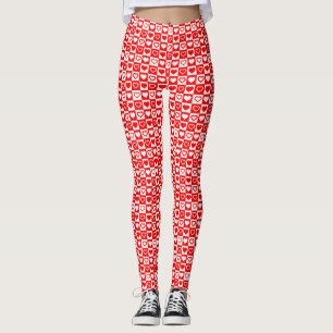 Red Hearts Psted Mönster Thunder_Cove Leggings