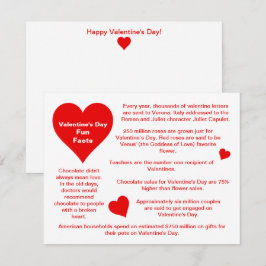 Red Hearts Roligt Facts Valentine Day Card Julkort
