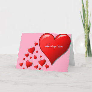 Red Hearts saknar dig kärlek Helgkort