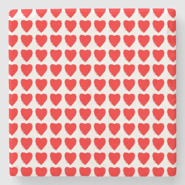 Red Hearts Seamless Pattern Stenunderlägg (Framsidan)