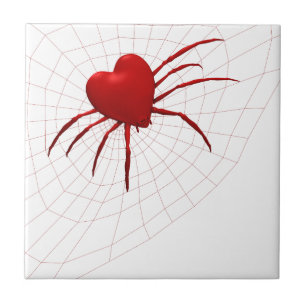 Red Hearts Spider Kakelplatta