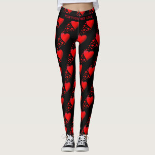 Red Hearts SPRINGA DITT TÄVLING Valentine Anpassni Leggings