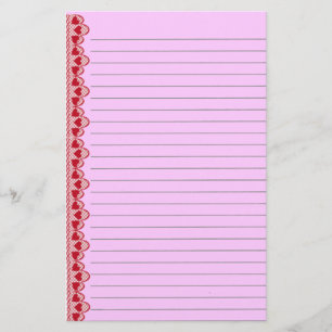 Red Hearts Stationery Brevpapper