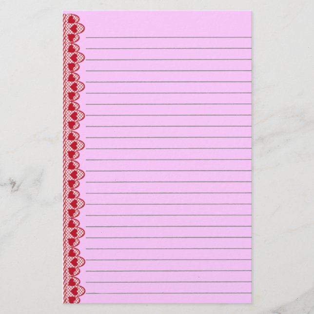 Red Hearts Stationery Brevpapper (Framsida)