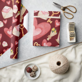 Red Hearts Stil Presentpapper