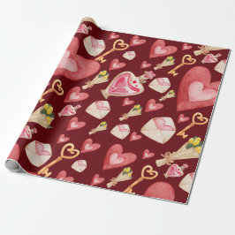 Red Hearts Stil Presentpapper