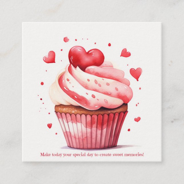 Red Hearts Sweet Cuppie Valentine Day Card Tilläggskort (Framsida)