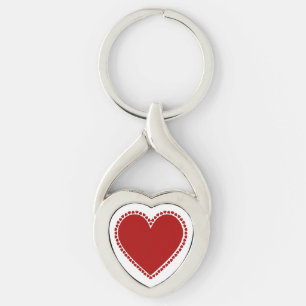 Red Hearts Twisted Heart Silverfärgad Nyckelring