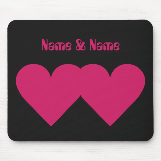 Red Hearts Valentine anpassningsbar mousepad Musmatta (Framsidan)