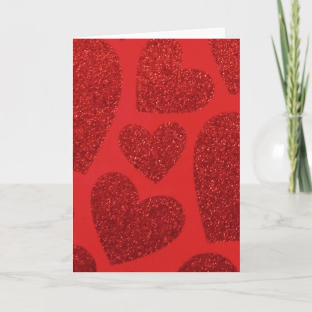 Red Hearts Valentine Card Helgkort (Framsida)