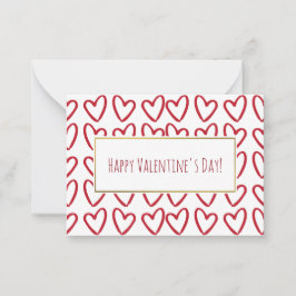 Red Hearts Valentine Cards 100-pack Anteckningskort