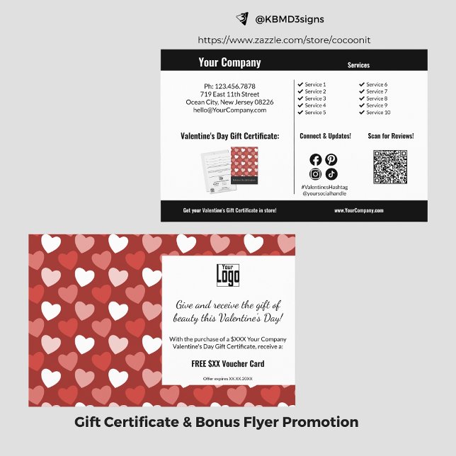 Red Hearts Valentine Day Business Promotion Flygblad (Red Hearts Valentine's Day Business Promotion Flyer)