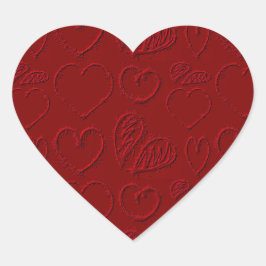 Red Hearts Valentine Day Hjärtformat Klistermärke