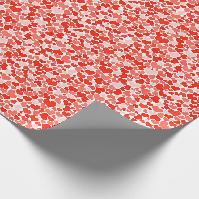 Red Hearts Valentine Day Rosa Kärlek Helgdag Presentpapper (Hörn)