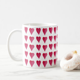 Red Hearts Valentine Day Söt Cute Kaffemugg