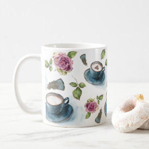 Red Hearts Valentine Day Watercolor Ro Kaffemugg