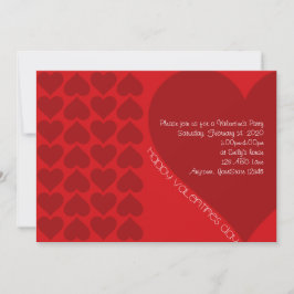 Red Hearts Valentine Party-inbjudan Inbjudningar