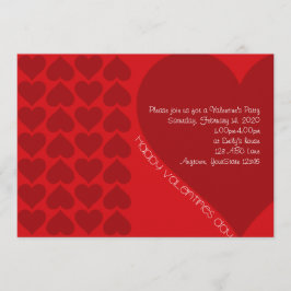 Red Hearts Valentine Party-inbjudan Inbjudningar