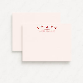 Red Hearts Valentine’s Day Note Card Inbjudningar