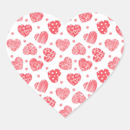 Red Hearts Valentine's day Bröllop Hjärtformat Klistermärke