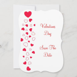 Red Hearts Valentines day Bröllop spara datum