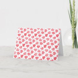 Red Hearts Valentine's day Card Helgkort