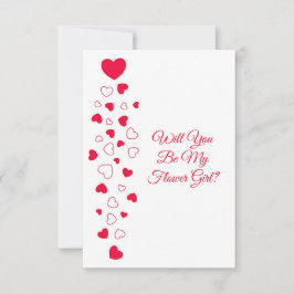 Red Hearts Valentines day Flower Girl Bröllop Inbjudningar