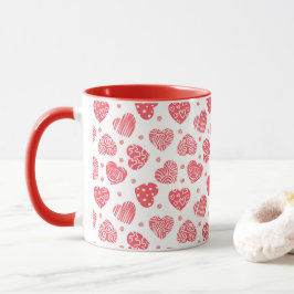 Red Hearts Valentines day Kärlek Mugg