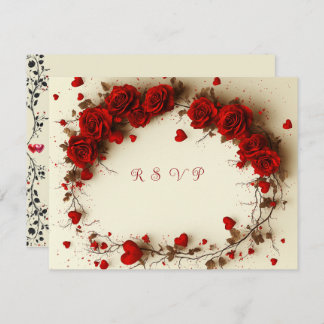Red Hearts Valentine's Day Wedding OSA Kort