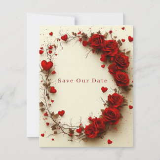 Red Hearts Valentine's Day Wedding Spara Datumet