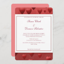 Red Hearts Valentines inbjudan till Bröllopsdag