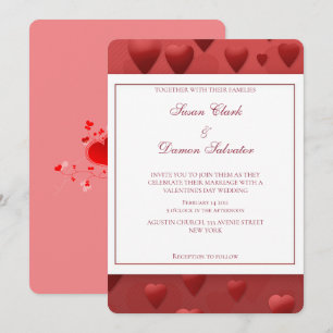 Red Hearts Valentines inbjudan till Bröllopsdag