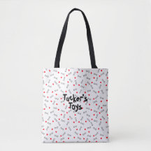 Red Hearts White Bones Tote