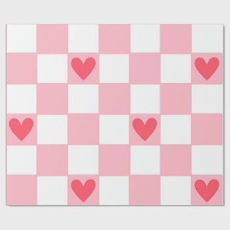 Red Hearts Wrapping Paper Presentpapper