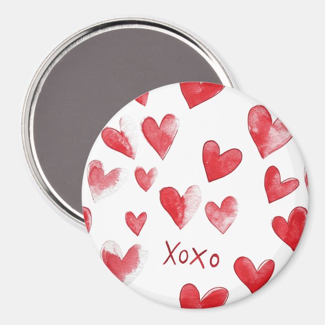 Red Hearts XOXO Kärlek Magnet (Front/Back)