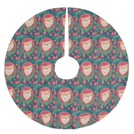 Red Hedgehog Haven Julgransmatta Borstad Polyester