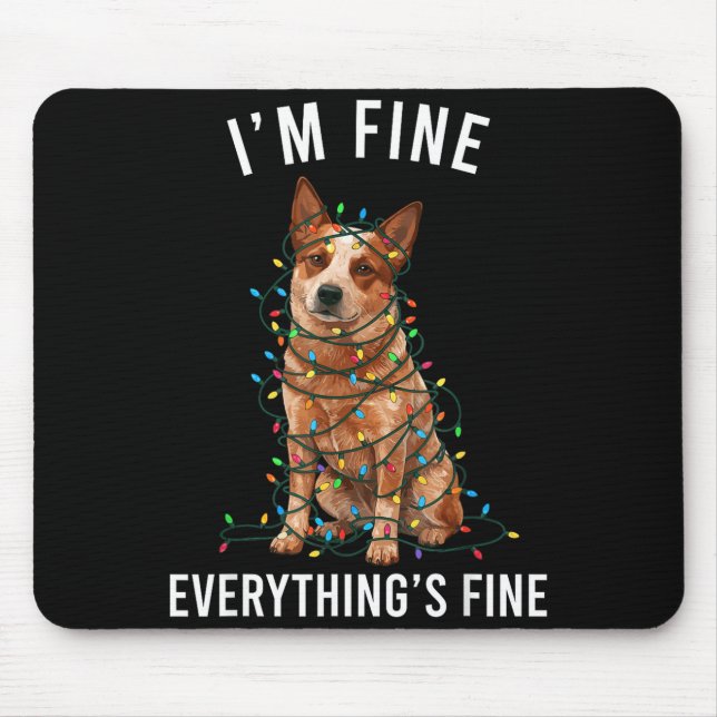 Red Heeler Christmas I'm Fine Everything Is Fine  Musmatta (Framsidan)