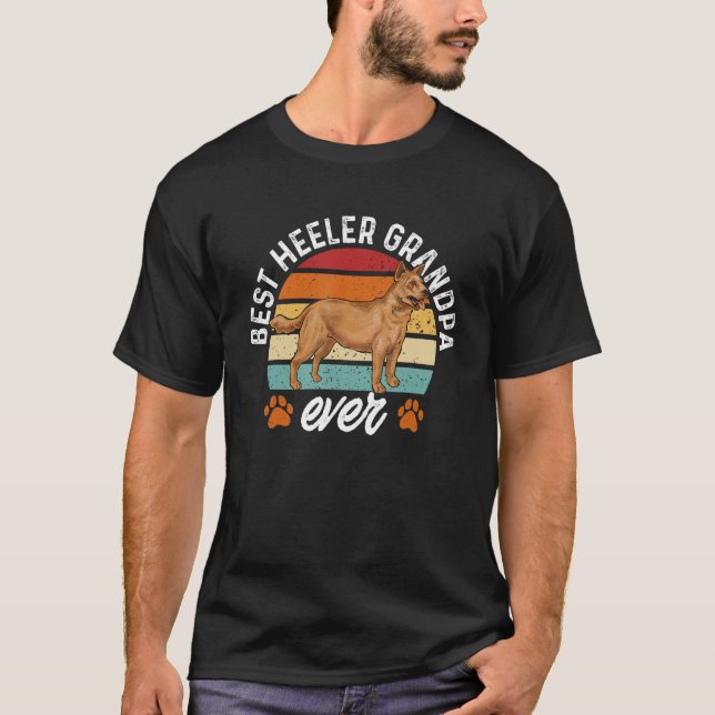 Red Heeler Dad Best Heeler Grandpa Australian Catt T Shirt (Framsida)