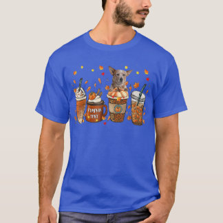 Red Heeler Fall Coffee Pumpkin Spice Latte Iced Au T Shirt