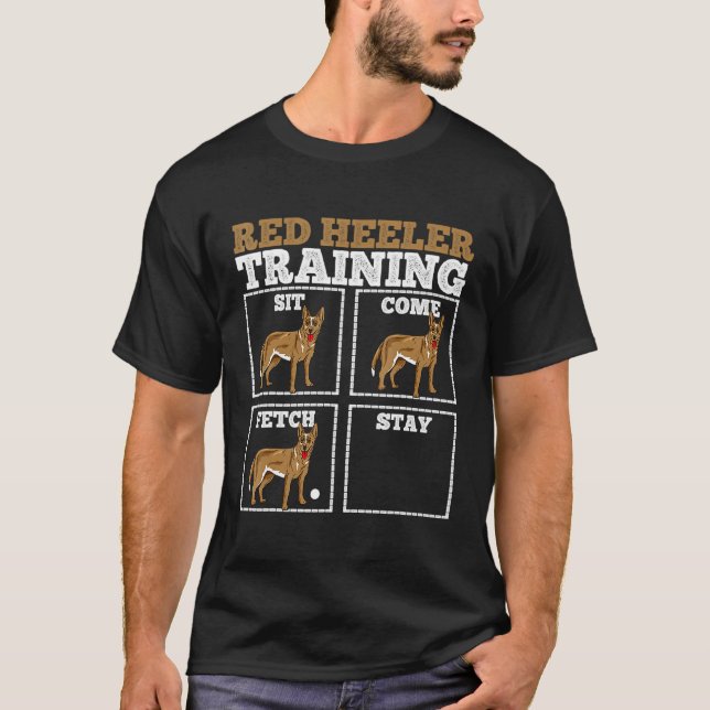 Red Heeler Hund Trainer T Shirt (Framsida)
