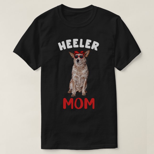 Red Heeler Mamma Mamma Australian Cattle Hund älsk T Shirt (Design framsida)