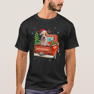 Red Heeler Ride Red Lastbil jul Australiska Kat T Shirt