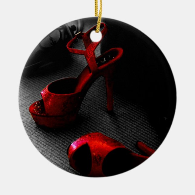 Red Heels Julgransprydnad Keramik (Framsidan)