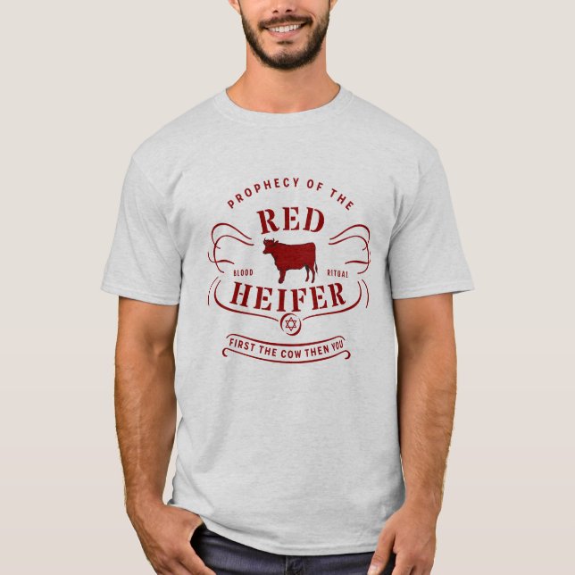 Red Heifer Prophecy Jewish Blood Ritual T Shirt (Framsida)