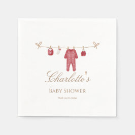 Red Helgdag Baby Shower Napkin för Pojke Pappersservett